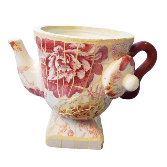 Vintage Mosaic Teapot Planter